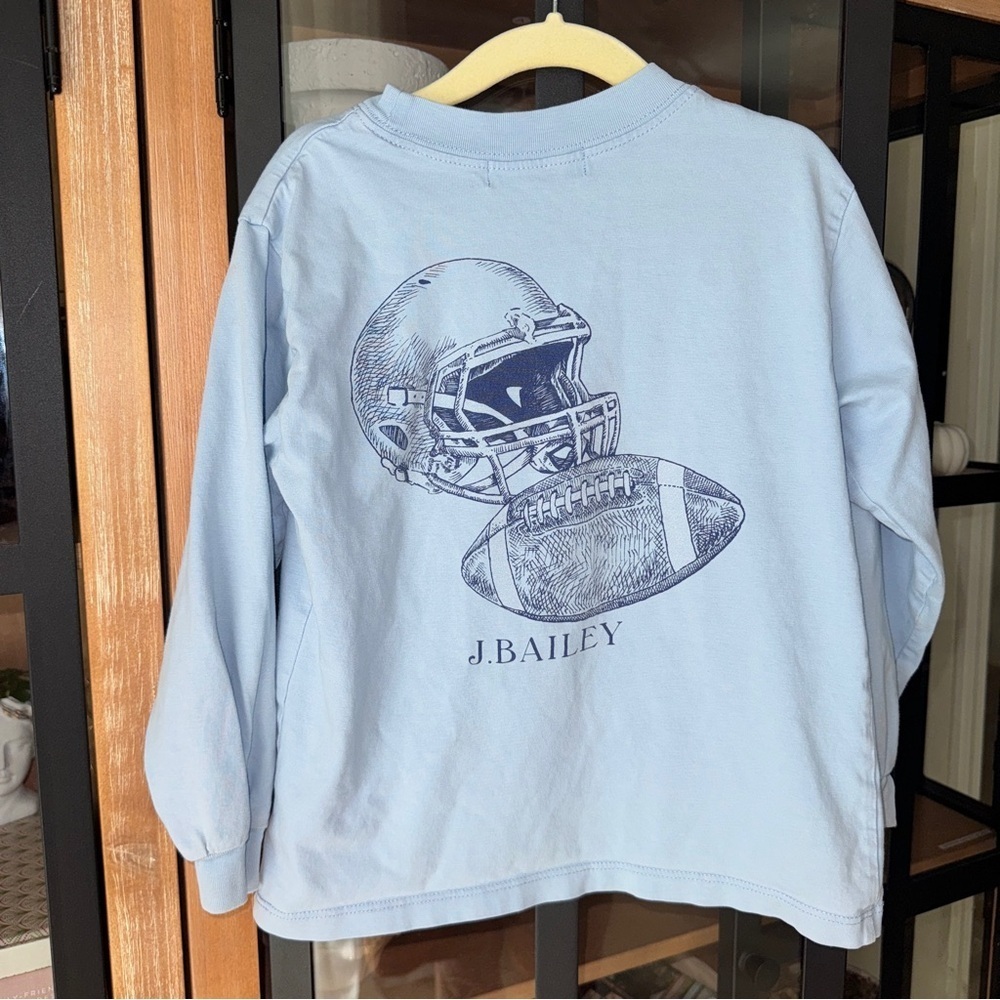 J. Bailey football tee long sleeve graphic tshirt crewneck pullover toddler boys